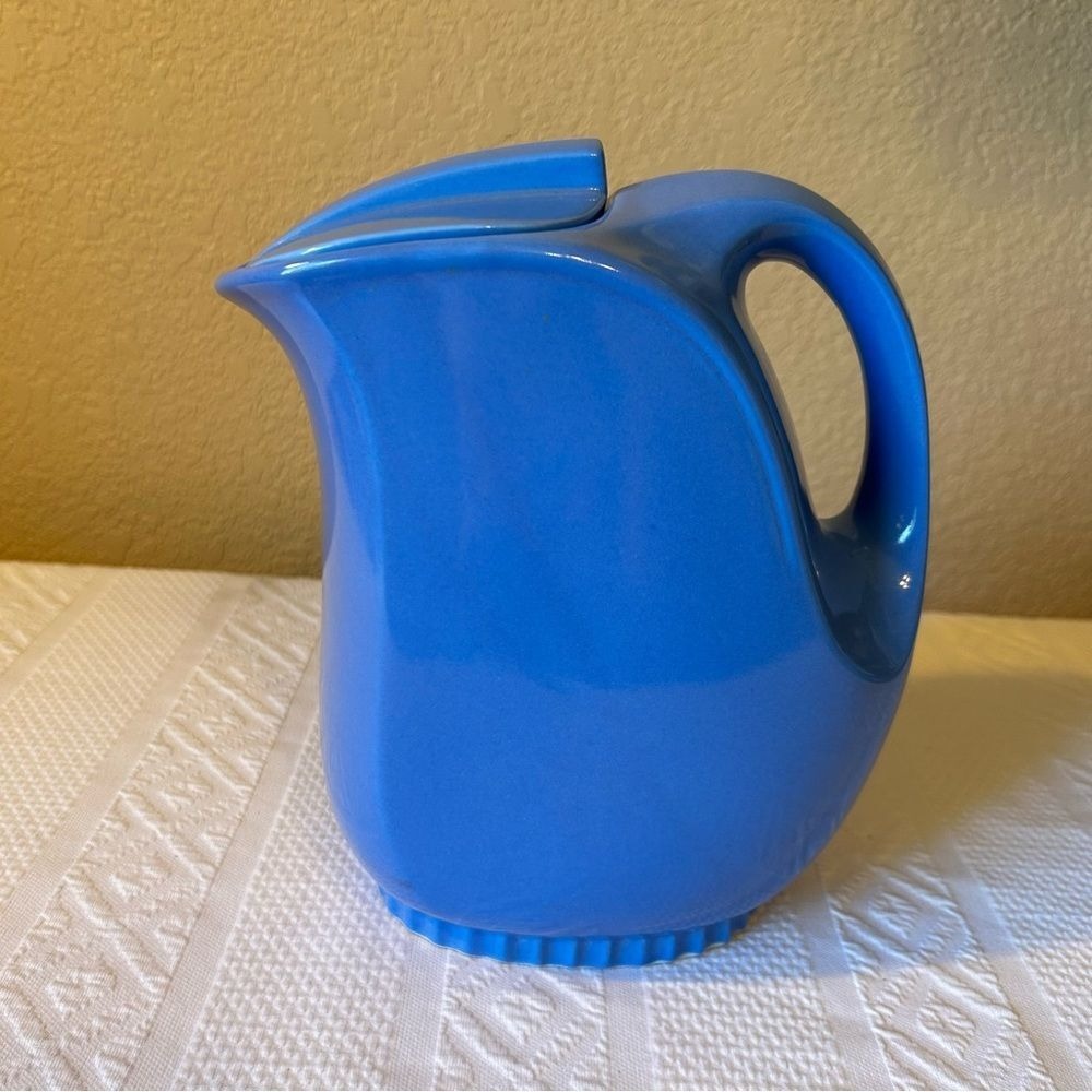 Vintage The Hall China Co Made for Montgomery Ward Blue Pitcher